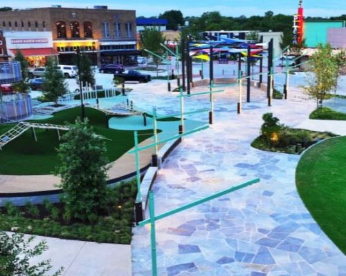 garland shopping center wit LED lights