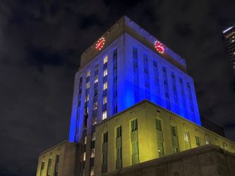 RGB Color-Changing Lighting at Houston City Hall